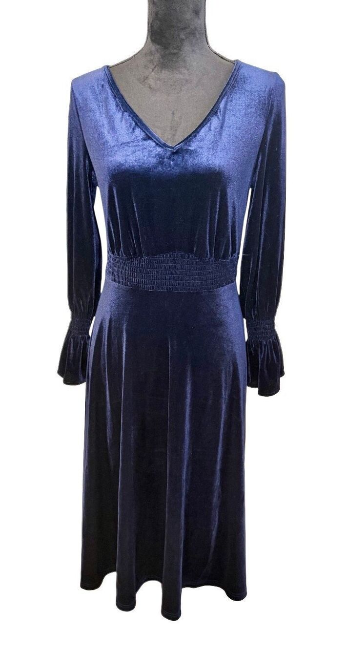 Meetjen Women's Velvet Long Sleeve Midi Dress Medium Holidays Party